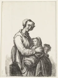 Madre con bebé y niño pequeño