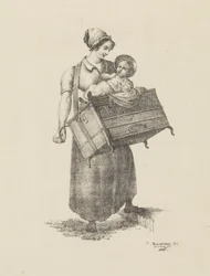 Mujer con órgano y niño