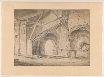 Interior con puerta y escaleras