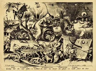 La ira, grabada por H. Cock, 1558