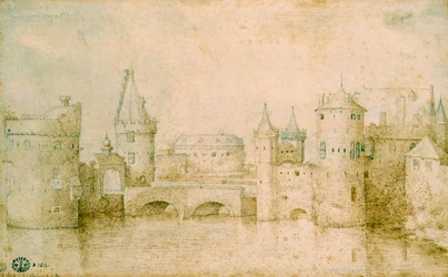 Vista de las antiguas fortificaciones de Ámsterdam, Países Bajos, 1562