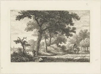 Paisaje con carreta cubierta Paisajes acuáticos (título de la serie)