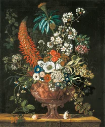 Diciembre, de Los Doce Meses de Flores, un calendario floral de naturalezas muertas, 1730