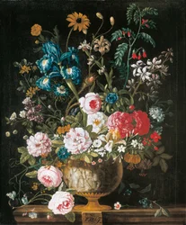 Junio, de Los Doce Meses de Flores, un calendario floral de naturalezas muertas