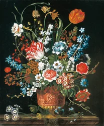Marzo, de Los Doce Meses de Flores, un calendario floral de naturalezas muertas
