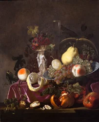 Bodegón de frutas,uvas,granadas y melones,1655 (óleo sobre lienzo)
