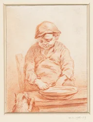 Papá comiendo niño, con gato