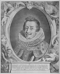 Fernando II, Emperador del Sacro Imperio Romano, grabado por Pieter van Sompel, 1644
