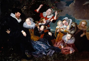 Retrato de Paulus Van Beresteyn (1588-1636) con su esposa y seis hijos y dos doncellas