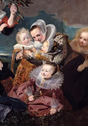 Retrato de Paulus Van Beresteyn con su esposa, seis hijos y dos criadas (detalle)