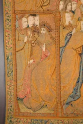 Tapiz flamenco. Anunciación. Detalle, c.1502-04 (oro, plata, seda y lana)