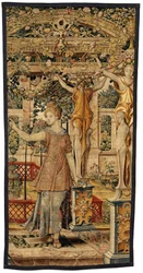 Vertumno y Pomona: Vertumno transformado en campesino, c.1550 (oro, lana y seda)