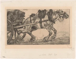 Caballo de tiro delante de un carro
L