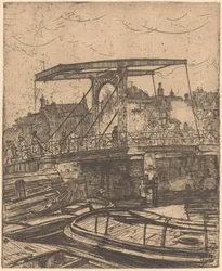 Puente delgado en Ámsterdam