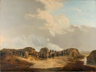 El Demilune construido en el sitio de Naarden, abril de 1814