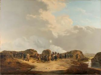 La media luna en el sitio de Naarden abril de 1814 (óleo sobre lienzo)