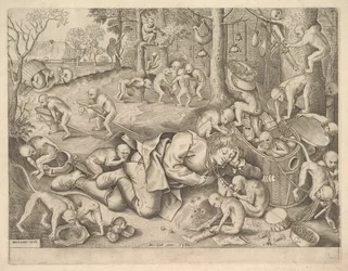 El comerciante robado por monos, 1562