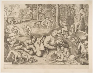 El comerciante robado por monos, 1562