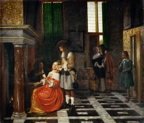 Jugadores de cartas en un interior opulento