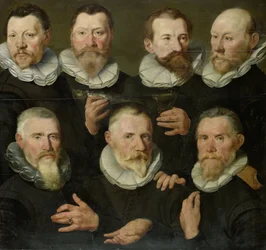 La compañía del capitán Hasselaer y el teniente Hooft, c.1595-1603 (óleo sobre tabla)