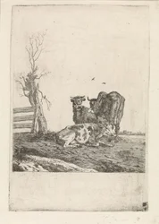 paisaje con tres vacas