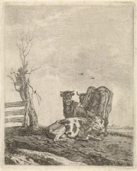 paisaje con tres vacas