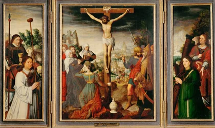 Tríptico de la Crucifixión (pintura sobre madera de roble)