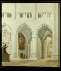 Interior de la iglesia de San Bavón en Haarlem, Países Bajos ...