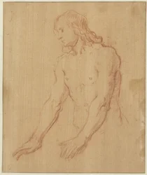 Joven desnudo, de medio cuerpo