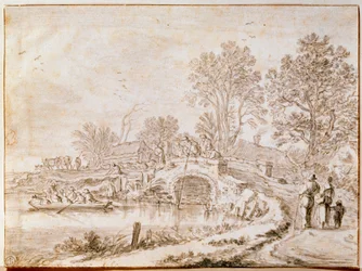 Puente sobre un canal en el mes de mayo, 1656