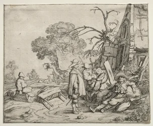 Paisaje con soldados