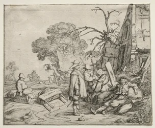 Paisaje con soldados