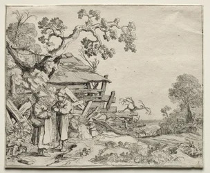 Paisaje con dos campesinos conversando, 1626
