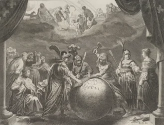 Plato 12: Alegoría sobre la discordia en Francia, de Caspar Barlaeus, Medicea Hospes, 1638
