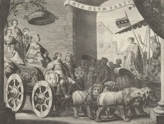 Placa 5a: María de Médici como Berecynthia, de Caspar Barlaeus, Medicea Hospes, 1638