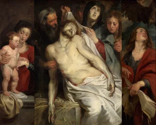 La lamentación sobre Cristo muerto Cristo en la Paja, 1618