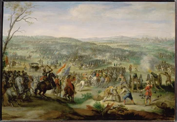 La batalla en la Montaña Blanca cerca de Praga ...