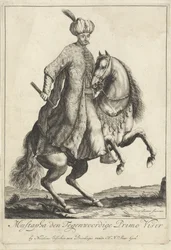 Retrato ecuestre de Kara Mustafa, gran visir del ejército turco