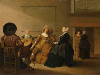 Una compañía musical en un interior