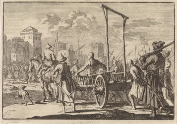 Llegada de Stepán Razin y su hermano Frol en una jaula de hierro en Moscú, 1671, 1698