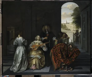 A Music Party (óleo sobre lienzo)