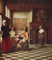 Interior de una casa holandesa, c1658, c1915
