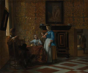 Tiempo de ocio en un entorno elegante, ca. 1663-65