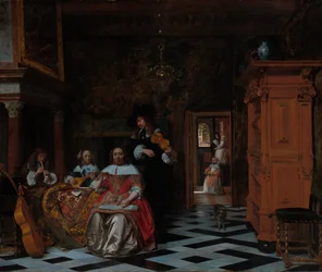 Retrato de una familia tocando música