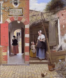 El patio de una casa en Delft