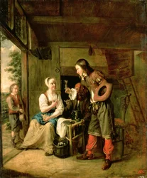 Guerrero y sirviente, 1653