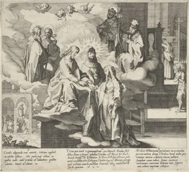 Catalina aparece / La boda de Catalina / Catalina comparte su capa Escenas de la Vida y Milagros de Santa Catalina de Siena (título de la serie) Vita mors gesta, et miracula quaedam selecta B. CATHERINAE SENENSIS (...) (título de serie)