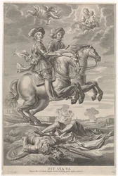 Fernando de Austria con Fernando, rey de Bohemia y Hungría, a caballo en la victoria de Nördlingen Entrada gozosa del Cardinal-Infant en Gante, 1635 (título de la serie)