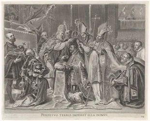 Carlos V coronado emperador por el Papa Entrada gozosa del Cardinal-Infant en Gante, 1635 (título de la serie)