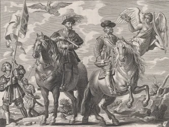 Placa 20: Carlos V y Fernando a caballo, del 